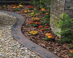 Rustic Wood Along A Planter Edge