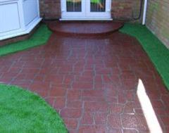 Artificial Grass with Stencil Concrete Artificial Grass with Stencil Concrete
