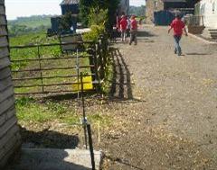 The team have the line in place for the commercial kerbing The team have the line in place for the commercial kerbing