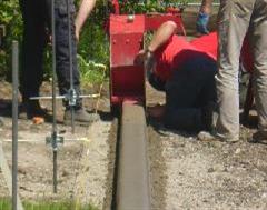 Second commercial kerbing section at training