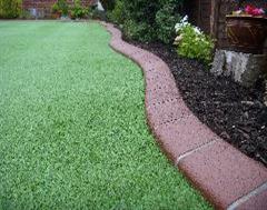 Eurobrick Concrete Edging around an Artificial Grass Lawn