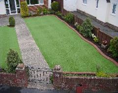 A look down on this Artificial Grass Lawn with Eurobrick edging