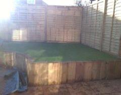 Artificial Grass on a raised platfom